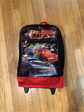 Pixar “CARS” movie Kids Rolling Backpack 16x12x6 (lightly used)
